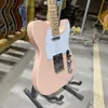 TL – guitare électrique, touche en érable, couleur rose naturelle, Pickguard blanc, matériel chromé, logo personnalisé disponible