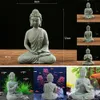 Decorative Objects Figurines Buddhist Ornament Garden Fish Tank Decoration Sitting Buddha Resin Stone Zen Effect Buddhist Figurines Sandstone Artwork 230914