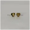 Gold Heart Earring Women Stud Par Flanell Bag Rostfritt stål 10mm Piercing Body Jewelry Gifts For Woman Accessories Wholesale Drop Deliv