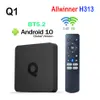 Q1 ATV H313 Android 10 Akıllı TV Kutusu Allwinner H313 2GB 16GB 2G 8G Çift WiFi Androidtv BT5.0 4K HD SET Üst Kutu Medya Oyuncusu