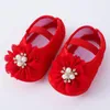 First Walkers Baby Girls Walking Shoes With Imitation Pearl And Zircon Accents Cute Cozy Princess For Autumn 0-12 Months