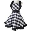 Tablier de femme XiuMood pour la cuisine à domicile accessoire de salle à manger noir et blanc Buffalo Plaid rétro tabliers complets bavoir F1214248q