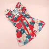 Vêtements pour chiens Charmante robe pour animaux de compagnie Floral Princesse Jupe respirante pour petits chiens Chats Printemps / Été Mode Durabilité