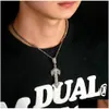 14K Gold Zircon Trap Cross Pendant Necklace Sier Copper Icy Charm Rapper Super Star Cubic Zirconia Hiphop SMEE sack Drop Leverans