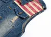 Män västar dimusi varumärke män denim väst män cowboy rippade ärmlös vintage jacka tank vår USA flagga tvättade jeans väst plus storlek 5xl 230915