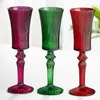 Wine Glasses Crystal Champagne Glass Cup Vintage Cocktail Banquet Grape Goblet Beverage Colorful Ribbed