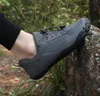 Hombres Zapatos al aire libre resbalón en negro gris castaño verde azulado zapatillas de deporte de estilo de vida para hombre Zapato para correr caminar caliente ochenta