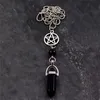 Charms Gothic Bat Pendant Necklace for Women Men Beaded Chain Retro Pagan Pentagram Goth Male Female Jewelry Gift Accessories 230915