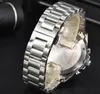 Top heren volledig functionele bewoners stopwatch horloges Japan quartz uurwerk chronograaf roestvrijstalen band holle skelet wijzerplaat automatische datum zwart zilveren kast horloge