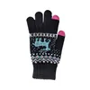 Designer Thick Touch Screen Gloves Deer Jacquard Weave Women Driving Cycling Ski Winter Warm Full Fingers Gloves Outdoor Sports Ladies Girls Fashion Accessories
