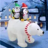 Christmas Party Decoration Event Glowing Inflatable Santa Claus Polar Bear Penguin Ornaments Welcome Toy 7ft with Light P11212514