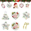 2023 Gloss White Personalized Blank Dye Sublimation Printing Ceramic Christmas Ornaments 3" 73mm Pendant Decorations