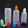 PE -plastförpackningsflaska 60 ml 100 ml 120 ml tomma droppflaskor genomskinliga nål Barnproof mössor för Eånga Juice flytande oljor VAP CWQH