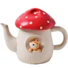 Dinnerware Sets Cute Love Girl Heart Ceramic Household Flower Tea Set Dessert Plate Cup Red Mushroom Tableware Home Decoration