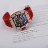 Richarmill Watch Automatyczne mechaniczne szwajcarskie zegarek zegarki RM030 Seria męska zegarek 18K Rose Gold z Diamond Data Machine Swiss WN2XO