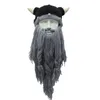 Brede rand hoeden emmer mannen Barbarian Vagabond Viking baard muts hoorn hoed handgemaakte winter warme verjaardag grappige gag Halloween Cap kerstcadeaus 230915