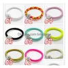 Charm Bracelets New Braided Pu Leather Magnetic Button Bracelet Cz Disco Crystal Bead Bangle Mticolor Handcraft Gift Drop Delivery Jew Dhigc