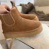 Dames F23 Neumel Platform 1C1helsea laarzen schoenen Kastanje zwart chelsea Designer platte sneeuwlaars winter comfprt dameslaars putdoor sneakers US4-US12 Nieuwe collectie