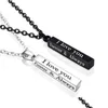 Pendant Necklaces Stainless Steel Couple Lovers Necklace Square Mens Womens Ladys Sier Black Gold I Love You And Always Wishing Charm Dhvy4