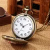 Pocket Watches Bronze Steampunk CCCP Sign Quartz Analog Vintage Watch Antika gåvor Män Kvinnor Fullhalsband Timepiece With Chain