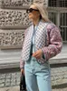 Kadınlar Down Parkas Kadın Ceketi Çiçek Baskısı Hardigan Kapitone Pamuklu Ceket Uzun Kollu İki Bir Sonbahar Moda Kadın Vintage Sıradan Sokak Giyim 230817 L230915