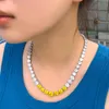 Trendy Lab Diamond Naszyjnik 14K biały złoty zaręczyny Wedding Chocker Naszyjnik dla kobiet wisiorek ślubny Prezent biżuterii