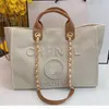 New Designer Shopping Handbags Pearl Beach Bag Canvas Portable High-capacity Fashion Trend Women Bags code99