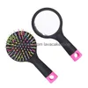 Party Favor Heat Transfer Plastic Round Comb Brush Sundries Sublimering Blank Hårborstar Exklusiva tra-mjuk intelliflex Bristles Dro Dhleb