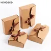 HOHOGOO 30st Lot Bow-Knot Kraft Boxes Brown Black Baby Shower Party Valentine's Day Gift Wedding Favor Packaging Present Boxes247o