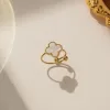 Designer Love Ring 2024 Gioielli di moda Van Clove Band Classico 4 Anello a quattro foglie Anello con farfalla di diamanti Anello in oro argentato con marchio aperto Anello a cuore di San Valentino Mo Wjgz