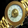 Top Luxury Watches Women's Quartz Wristwatch Woman Rose Golden Mesh Band Lion Fashion Dial Clock Ladies Armband Watch G251D