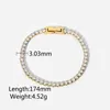 Strand Stainless Steel PVD 18K Gold Plated Tarnish Waterproof Full Crystal Zircon Bracelet For Woman Jewelry Wholesale Trendy