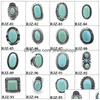 Solitaire Ring Hoge Kwaliteit Turquoise Ringen 112 Stijlen Vintage Natuursteen Mode Kostuum Edelsteen Vrouwelijke Mannelijke Sieraden Drop Leveren Dh9Rd