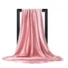 Sciarpe di alta qualità 9090 cm sciarpa di seta quadrata femminile scialli semplici e avvolgere ufficio signora capelli collo foulard India foulard musulmano pareo 230915