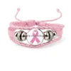 Bracelets de charme sensibilisation au cancer du sein ruban rose pour les femmes marchant le bracelet en cuir de guérison mode croire espoir foi bijoux Dha2V