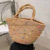 Totes Borse contenitore Borsa di paglia 2023 Moda Netto Rosso Spalla da donna Femminile Cento con Ins Cestino di verdure portatile Bucketblieberryeyes