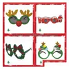 Dekoracja imprezy Partyspecs świąteczne okulary - Santa Hat Zabawne rekwizyty na świąteczny noworo