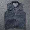 Gilet da uomo Taglie forti 8XL 7XL 6XL 5XL Jeans in cotone Giacca senza maniche Gilet da uomo Jeans denim Gilet da cowboy maschile Gilet da esterno Giacche da uomo 230915