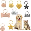 Coleiras de cachorro trelas personalizadas gravadas gato pet id tag cães anti-perdido colar charme gravura nome para filhote de cachorro gatos acessórios 230915