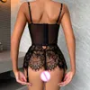 Sexig uppsättning spets sexiga sömnkläder se genom nattklänning mini extrem nattkläder och heta g sträng thongs fantasy korta klänningar 230808