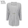 Women's Blouses Shirts YTL Woman Elegant Long Sleeve Hollow Crochet Plus Size Blouse Shirt Autumn Winter Tops for Work Office H384B 230915