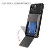 Shockproof Hybrid Heavy Duty Flip Hidden Card Holder Wallet Case For iPhone 15 14 Pro Max 13 12 11 XR XS 8 Hard Back Phone Conque