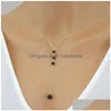 Pendentif Colliers Lava Rock Perle Collier Plume Feuilles Aromathérapie Huile Essentielle Diffuseur Pierre Or Sier Chaîne Pour Femmes Bijoux G Dhpz4