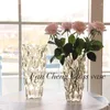 Vazolar solmuş ışık lüks kristal cam vazo toptan ins stil yüksek güzellik oturma odası yaratıcı çiçek aranjman dekorasyon ile