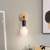 Modern Duvar Lambaları Demir Ahşap LED Duvar Işık Armatürleri Vintage Siyah Sconce Yatak Odası Ev Aydınlatma Armatürü Banyo Lambası2999