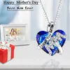 Colares Pingente Moda Luxo "Mãe" Colar Vermelho Azul Coração Cristal Jóias Senhoras Aniversário Aniversário Natal Mães Dia Presente 230915