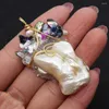 Charms högkvalitativ barock vit pärla charm wrap oregelbundet harts hänge för att göra diy örhängen smycken halsband tillbehör