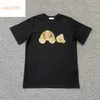 23ss Nouvelle tête cassée ours étoiles crâne lettres imprimé coton lâche cent avec personnalité de rue hommes femmes t shirt221P