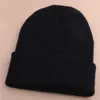 Beanie/Kafatası Caps Sıcak Satışlar !!! Moda Erkekler Kadınlar Beanie Örgü Kayak Kapağı Hip-Hop Kış Sıcak Yün İplik Düz Renk Şapkası Siyah Sonbahar Bahar 230914