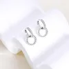 Hoop Earrings Silver 925 Sterling Purple Circle Rose Gold Charm Drop Female Fashion Accessories